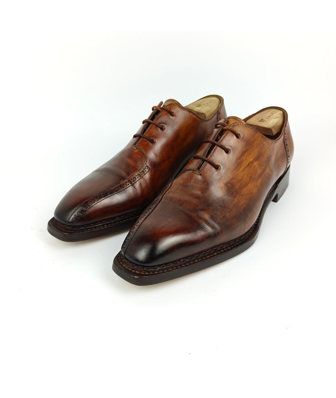 SANTONI Коричневые кожаные туфли, фото 6