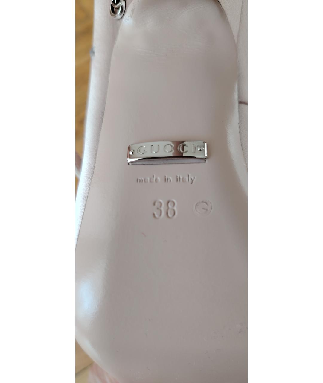 GUCCI Розовые текстильные туфли, фото 4