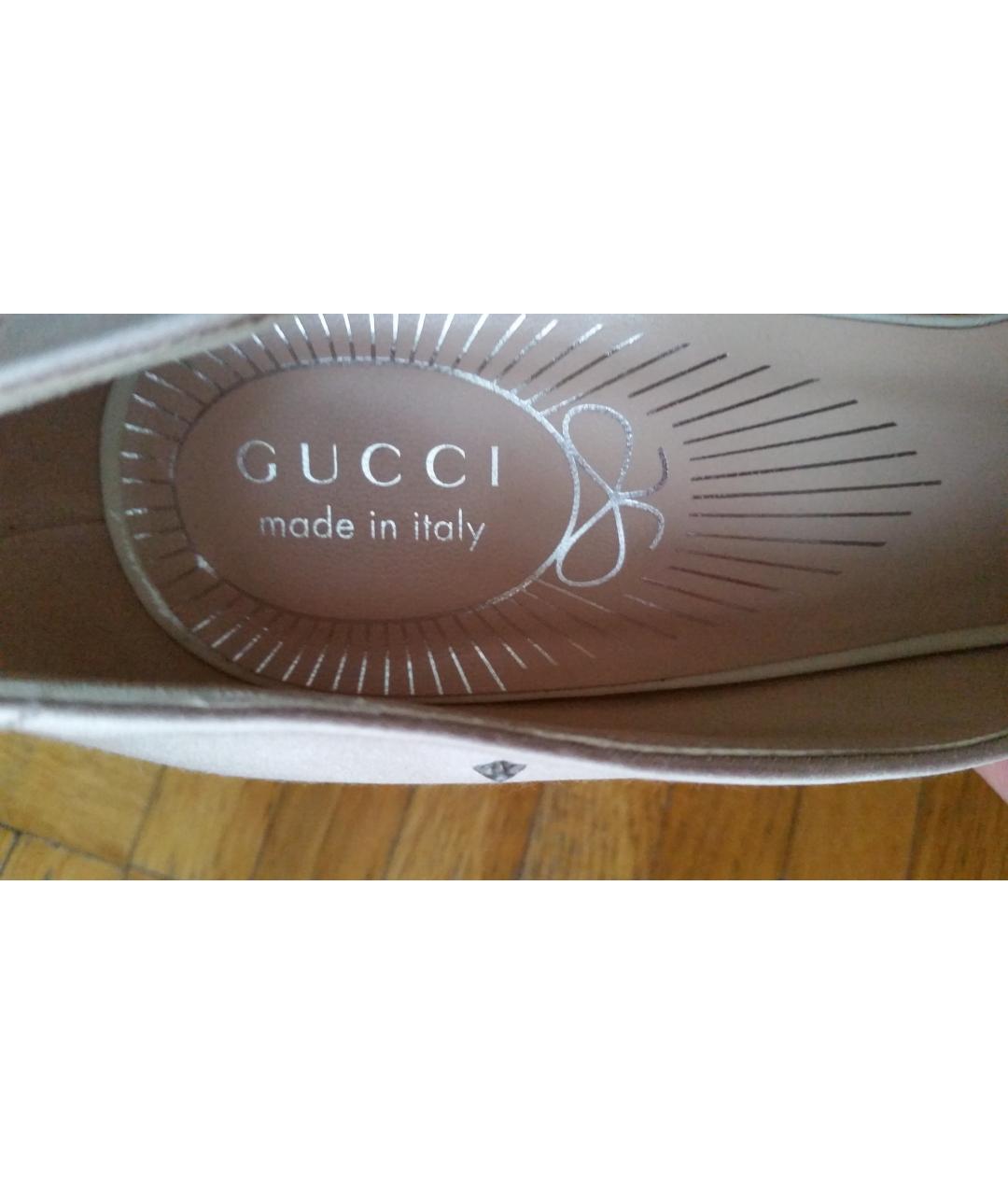 GUCCI Розовые текстильные туфли, фото 6