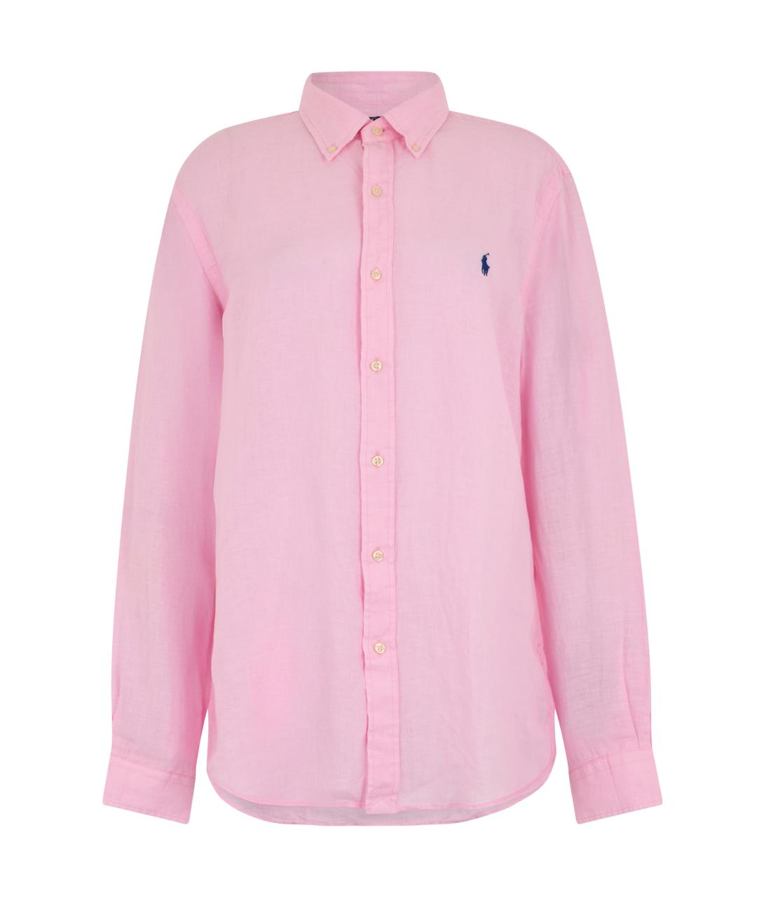 POLO RALPH LAUREN Розовая льняная классическая рубашка, фото 1