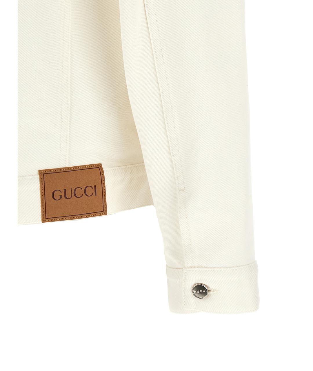GUCCI Белая хлопковая куртка, фото 4