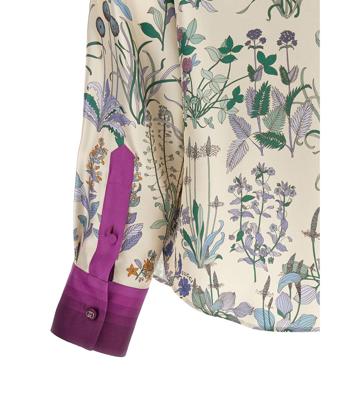 GUCCI Мульти шелковая блузы, фото 3