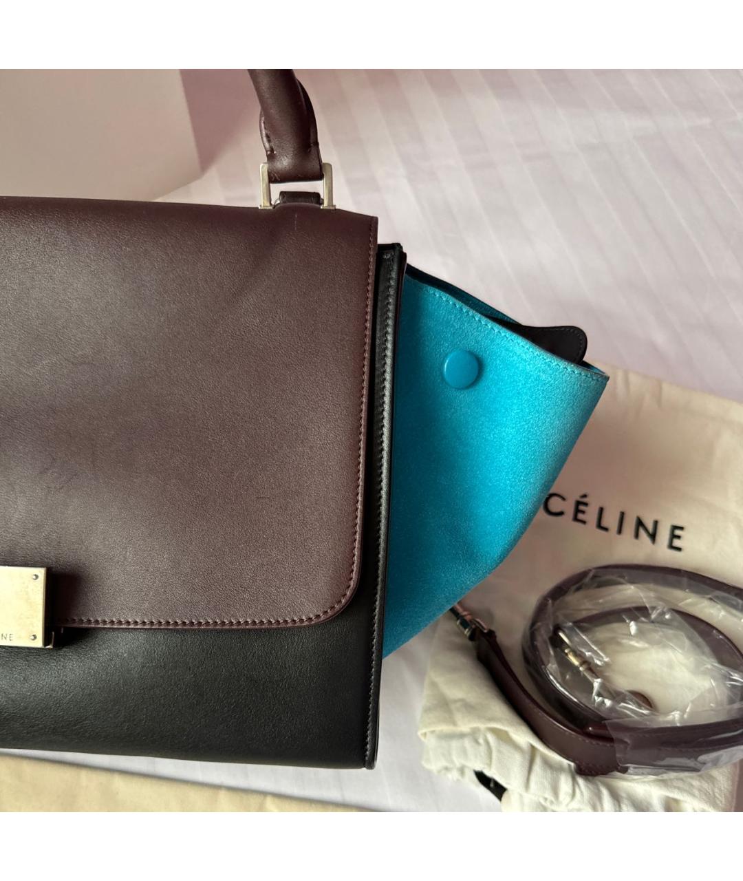 CELINE Черная кожаная сумка тоут, фото 8