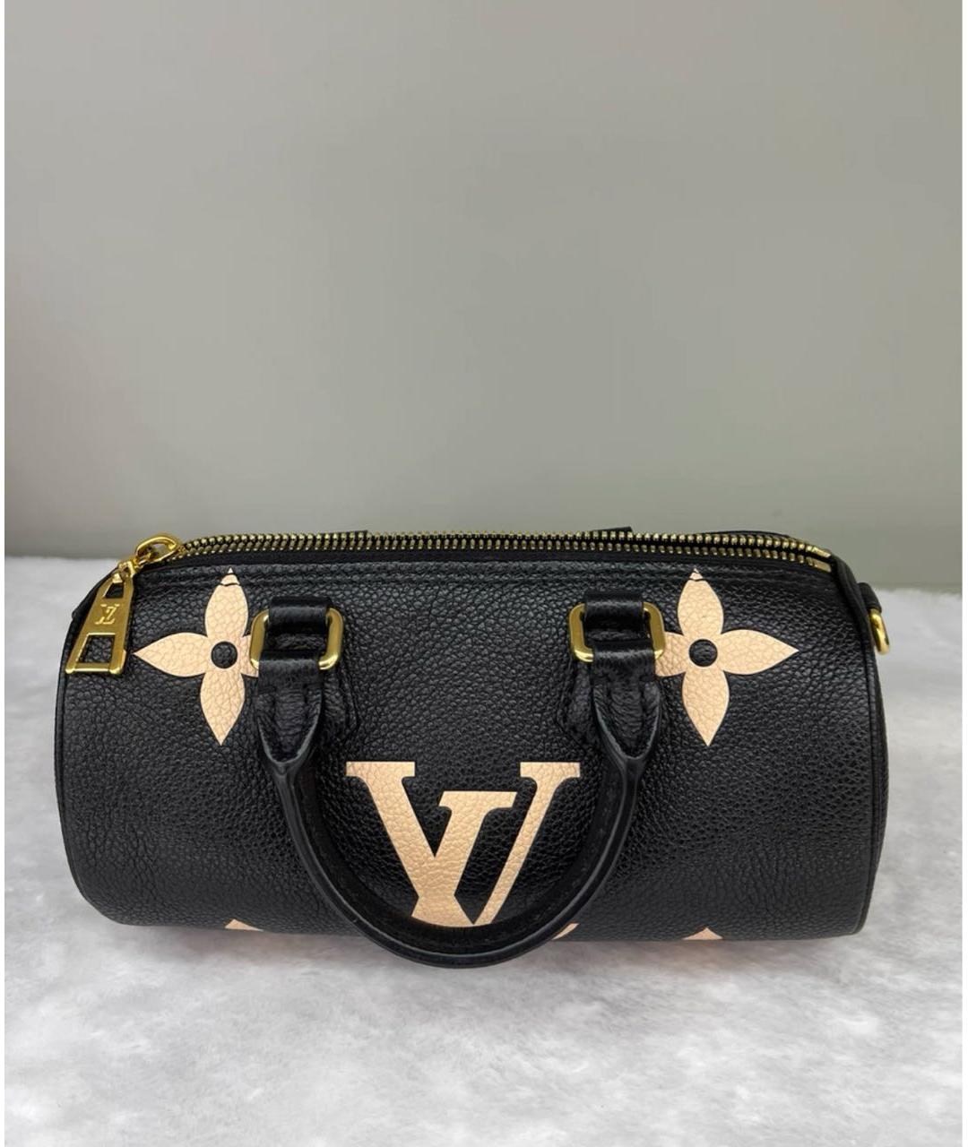 LOUIS VUITTON Черная кожаная сумка с короткими ручками, фото 8