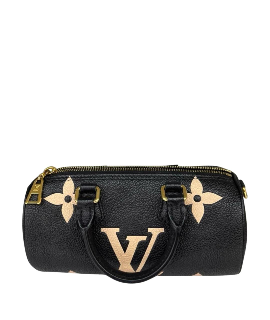 LOUIS VUITTON Черная кожаная сумка с короткими ручками, фото 1