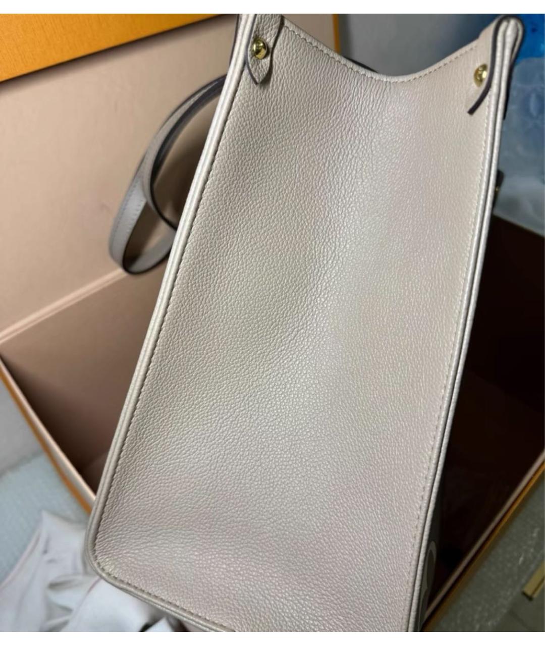 LOUIS VUITTON Серая кожаная сумка тоут, фото 3