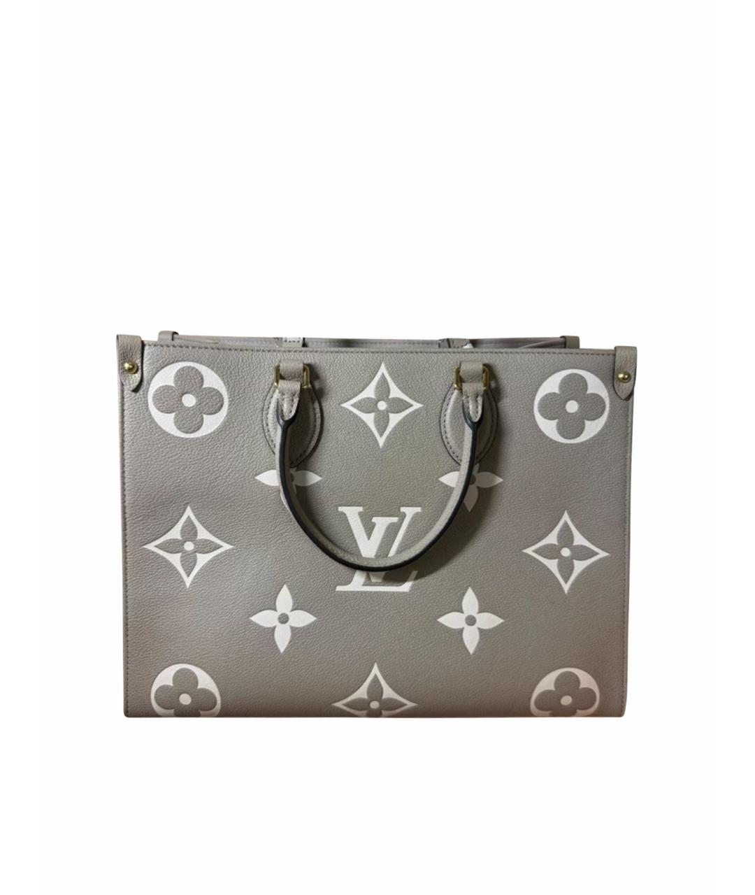 LOUIS VUITTON Серая кожаная сумка тоут, фото 1
