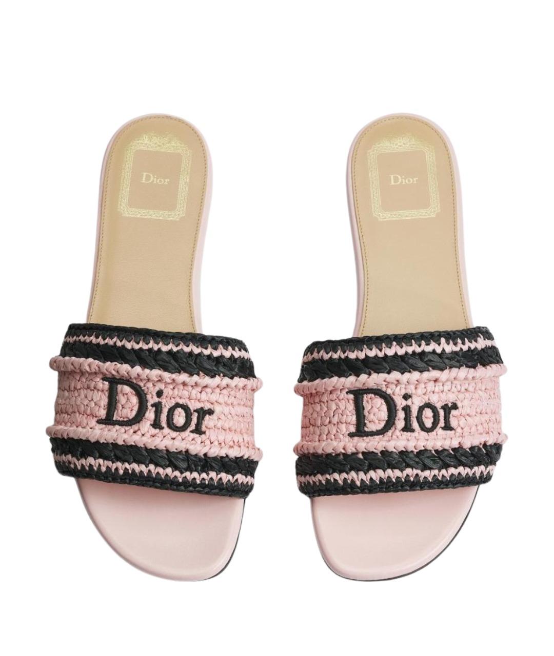 CHRISTIAN DIOR Розовые синтетические сандалии, фото 2