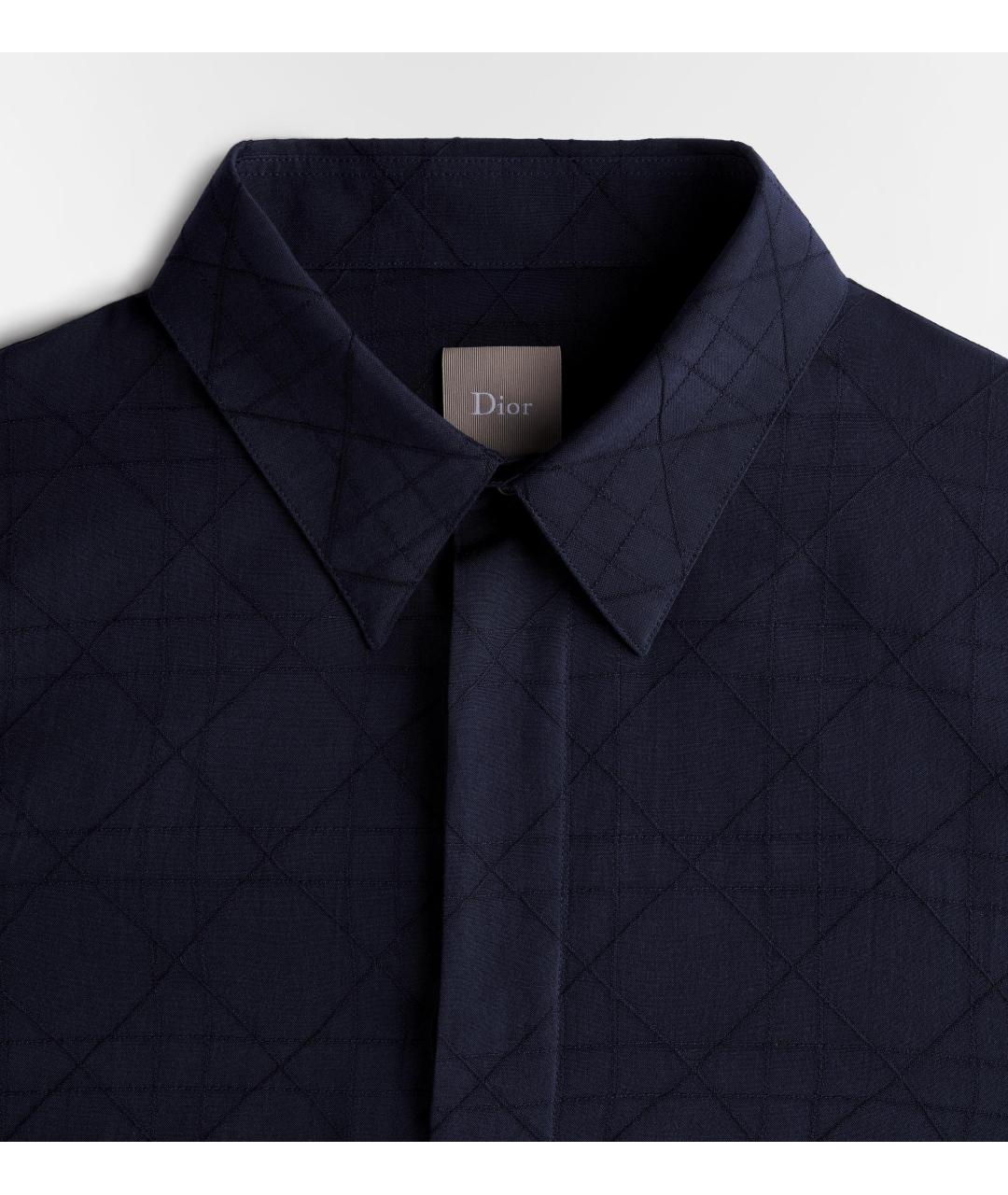 CHRISTIAN DIOR Темно-синяя шелковая кэжуал рубашка, фото 2