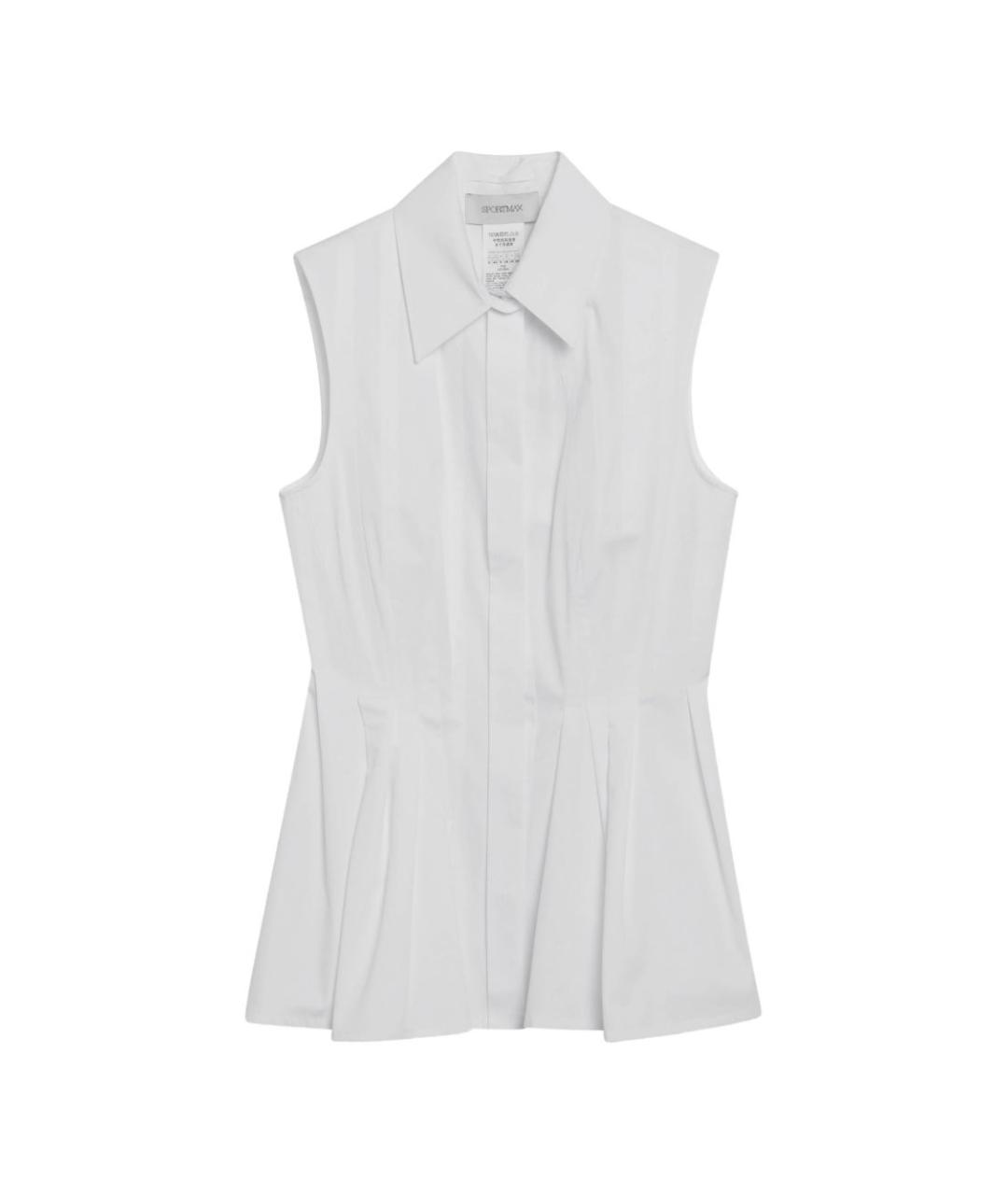 SPORTMAX Белая хлопковая рубашка, фото 1
