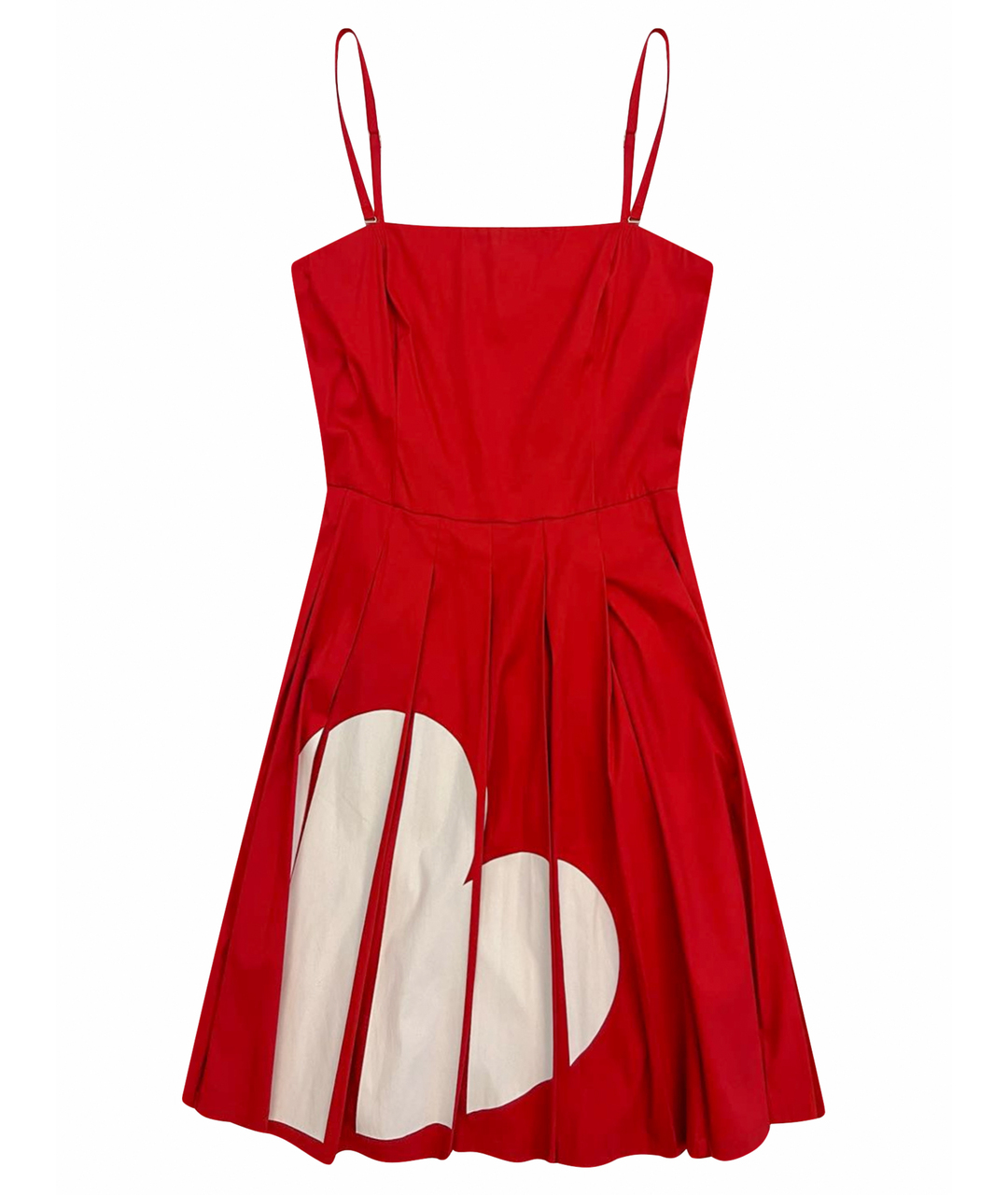 LOVE MOSCHINO Красное хлопко-эластановое коктейльное платье, фото 1