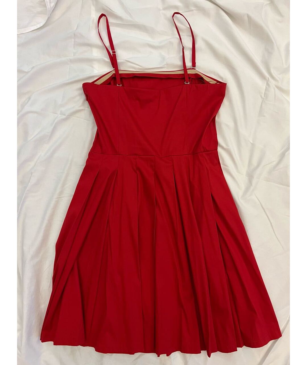 LOVE MOSCHINO Красное хлопко-эластановое коктейльное платье, фото 2