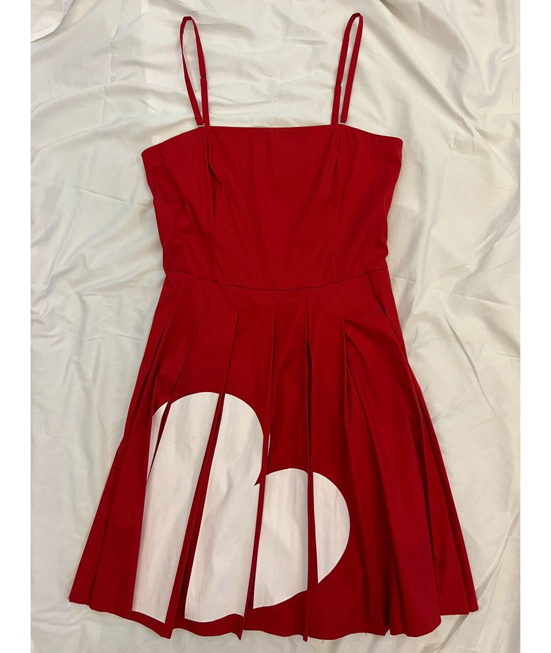 LOVE MOSCHINO Красное хлопко-эластановое коктейльное платье, фото 5