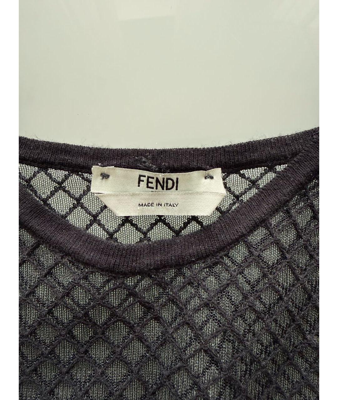 FENDI Черная вискозная водолазка, фото 3