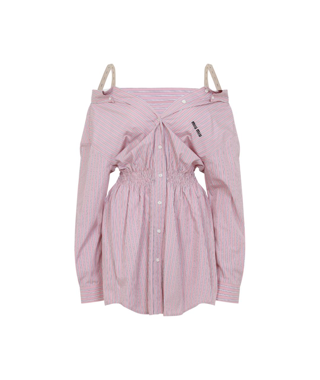 MIU MIU Розовое хлопковое повседневное платье, фото 5