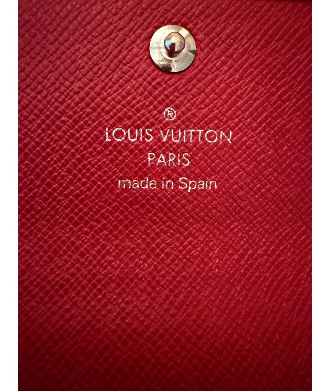 LOUIS VUITTON Красный кожаный кошелек, фото 5