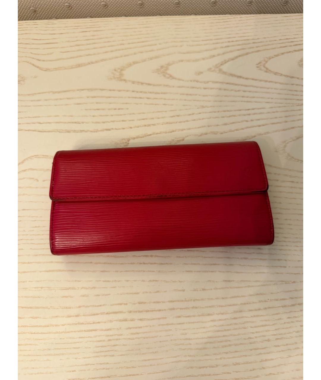 LOUIS VUITTON Красный кожаный кошелек, фото 9
