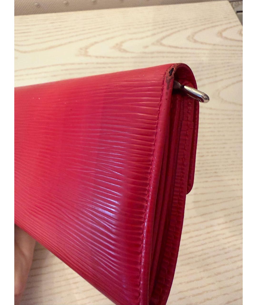 LOUIS VUITTON Красный кожаный кошелек, фото 8