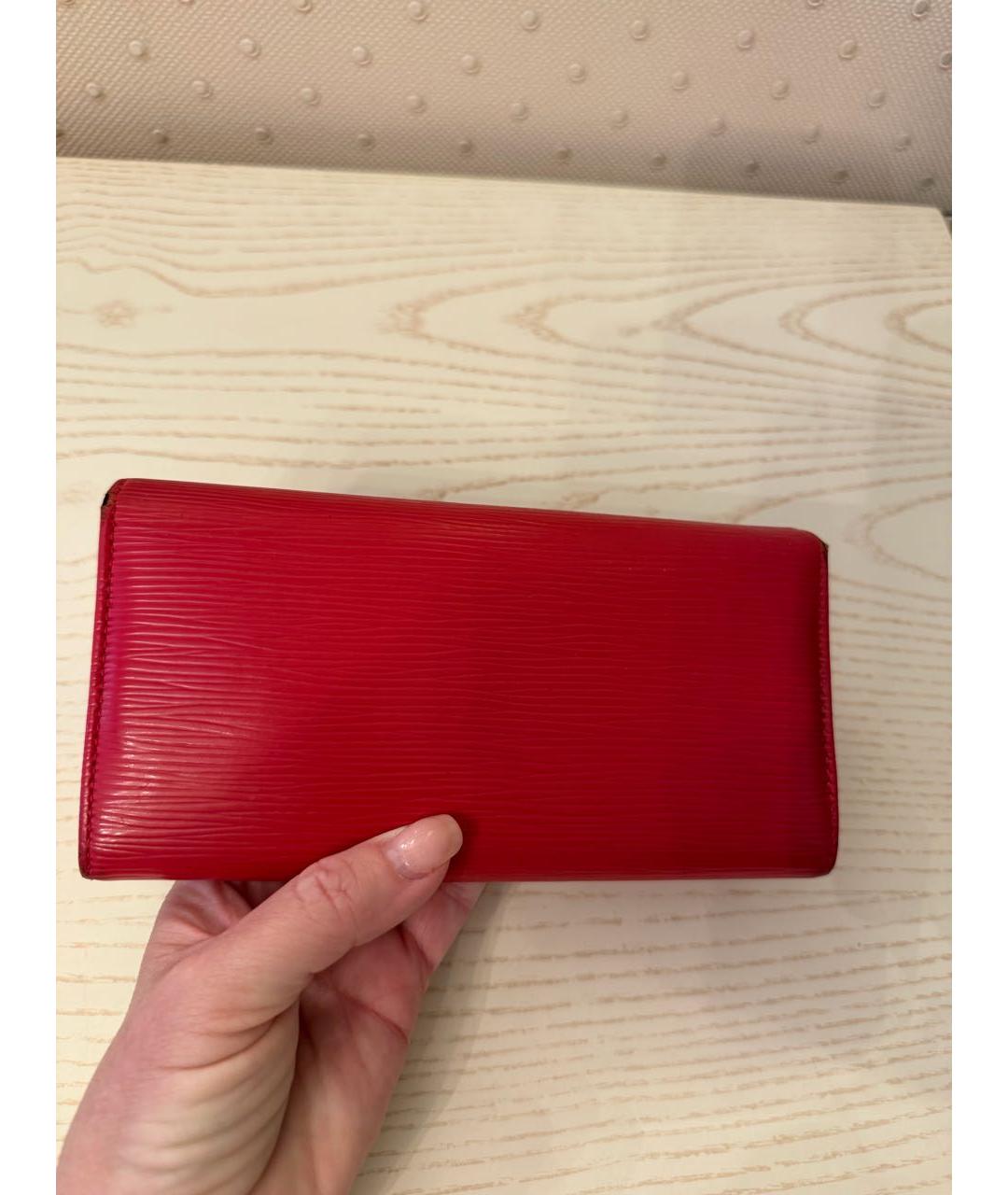 LOUIS VUITTON Красный кожаный кошелек, фото 4