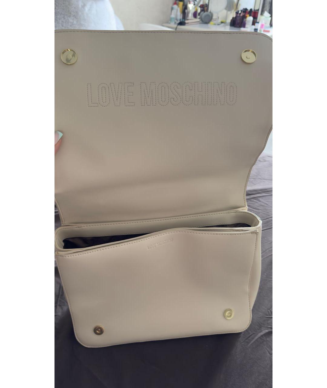 LOVE MOSCHINO Бежевая сумка через плечо из искусственной кожи, фото 6