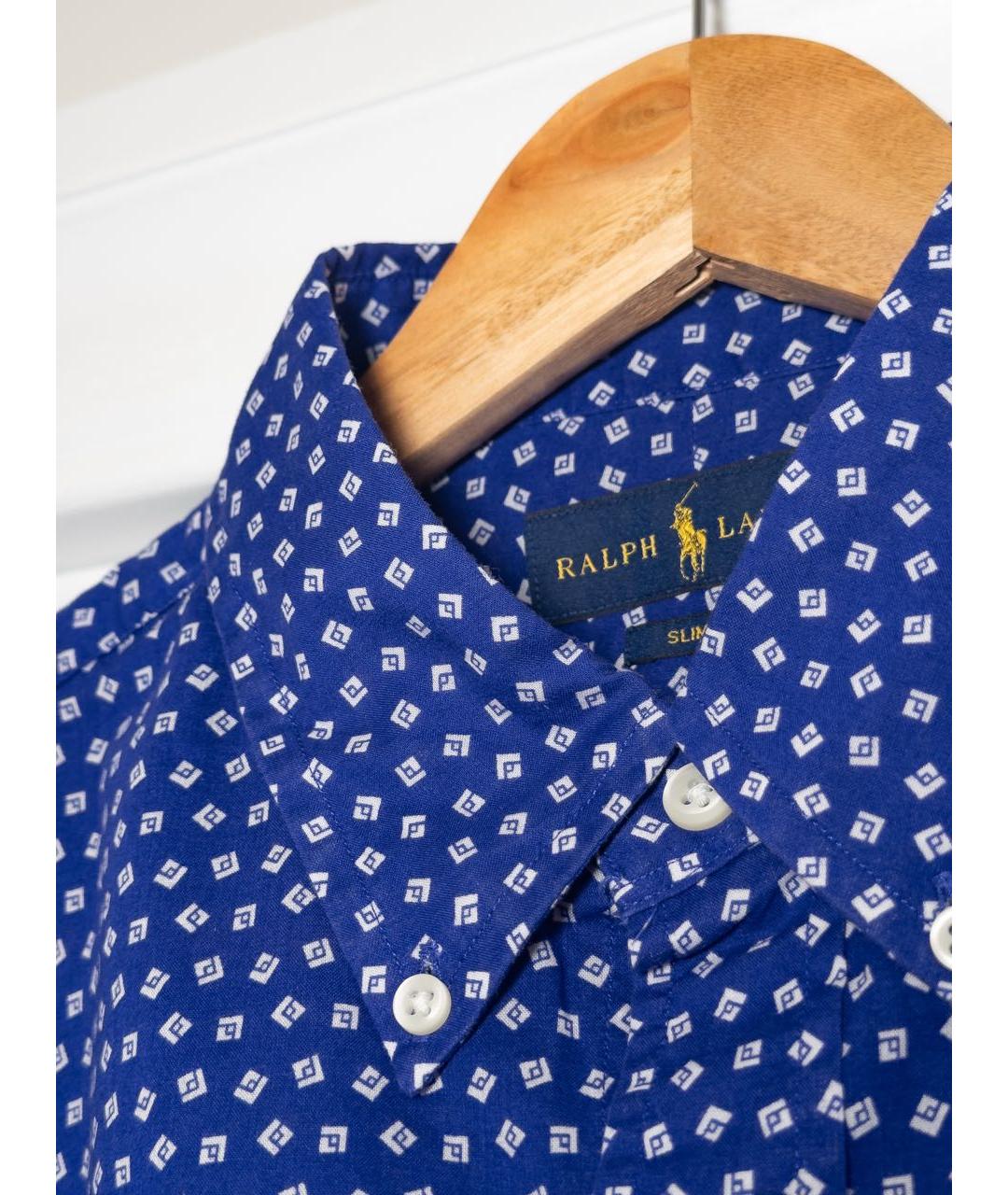 POLO RALPH LAUREN Синяя хлопковая кэжуал рубашка, фото 3