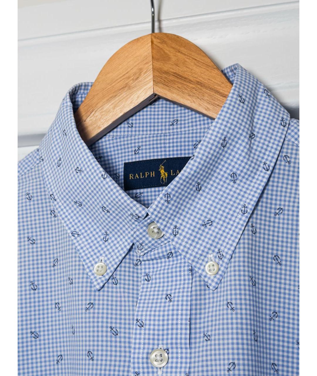 POLO RALPH LAUREN Голубая хлопковая кэжуал рубашка, фото 3