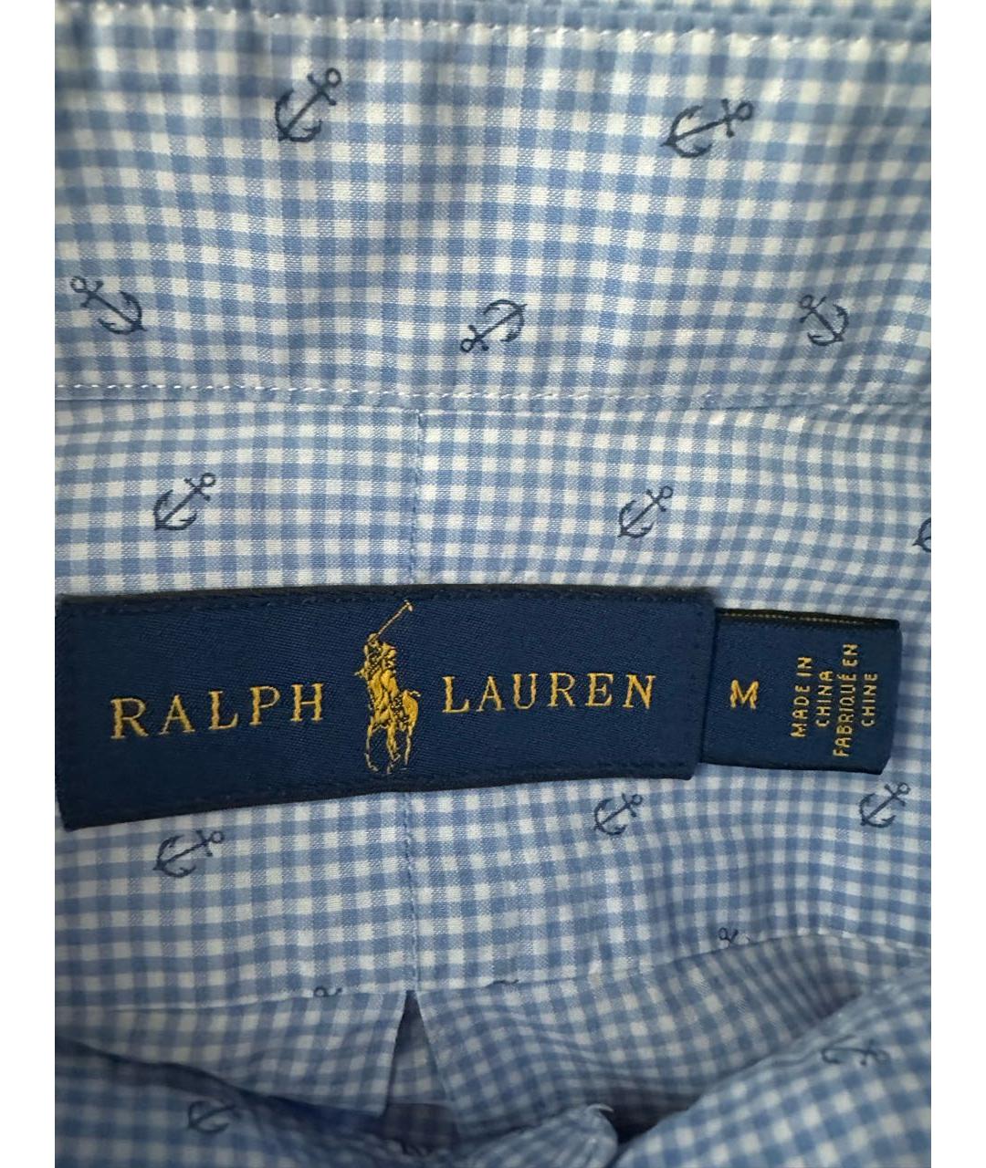 POLO RALPH LAUREN Голубая хлопковая кэжуал рубашка, фото 5
