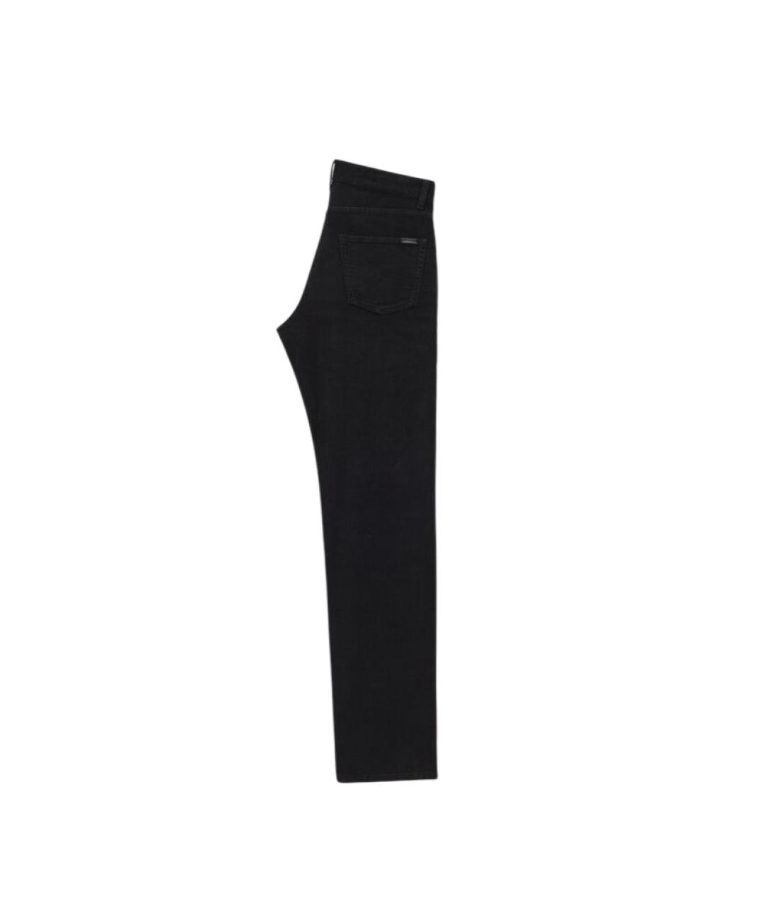 SAINT LAURENT Черные хлопковые прямые джинсы, фото 2