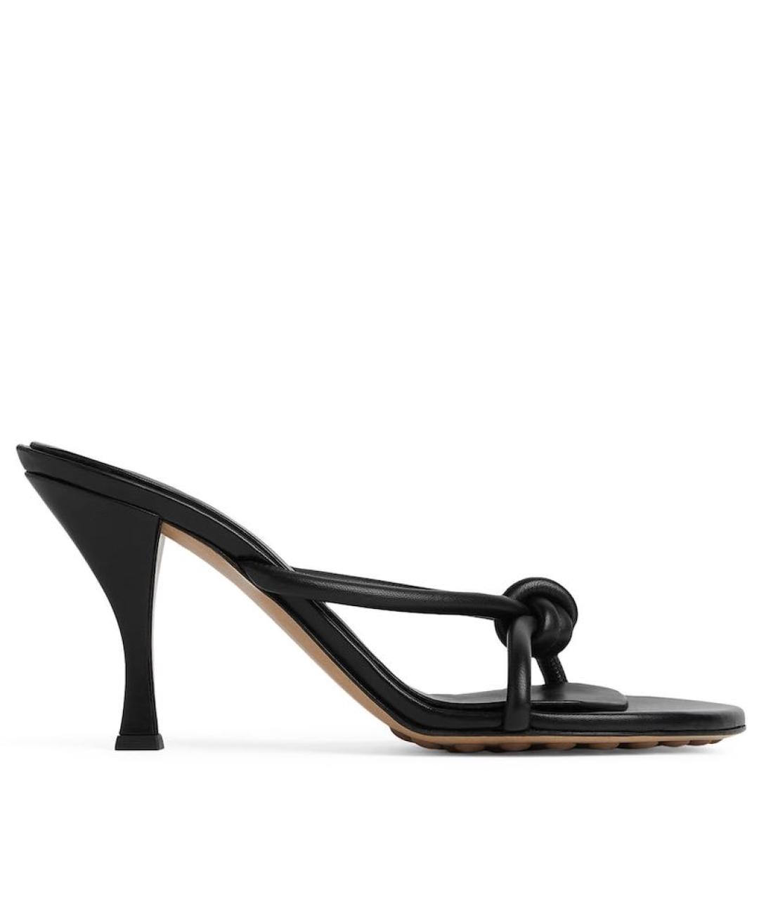BOTTEGA VENETA Черные кожаные мюли, фото 1