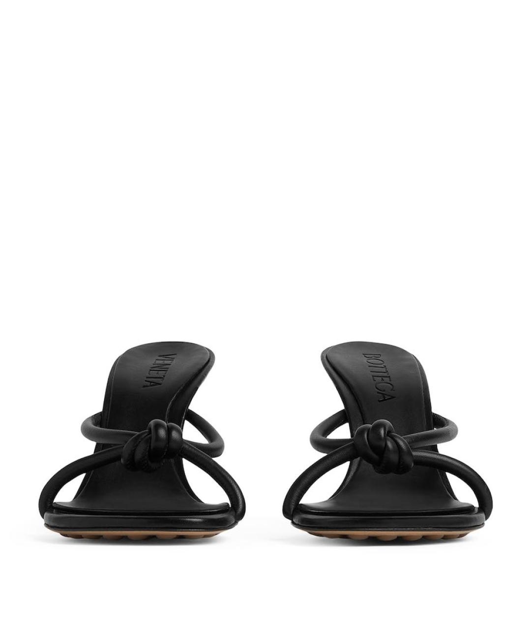 BOTTEGA VENETA Черные кожаные мюли, фото 2