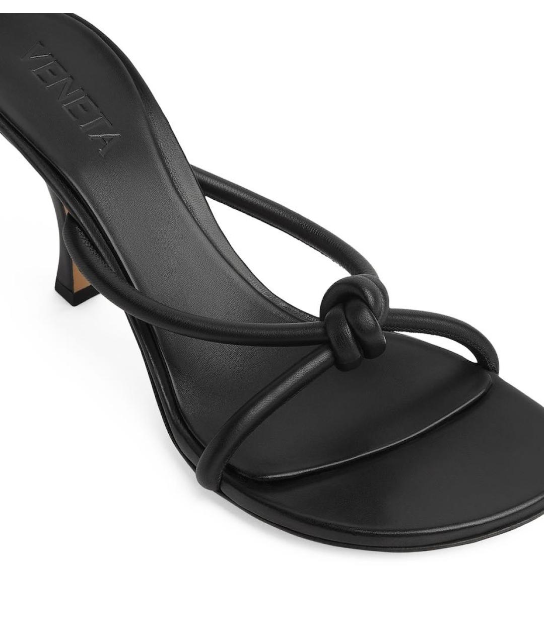 BOTTEGA VENETA Черные кожаные мюли, фото 4