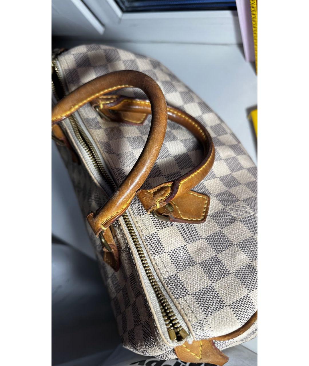 LOUIS VUITTON Белая кожаная сумка с короткими ручками, фото 6