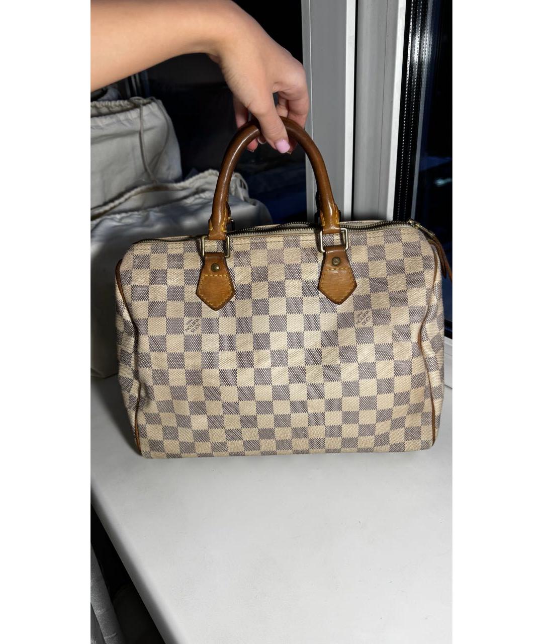 LOUIS VUITTON Белая кожаная сумка с короткими ручками, фото 2