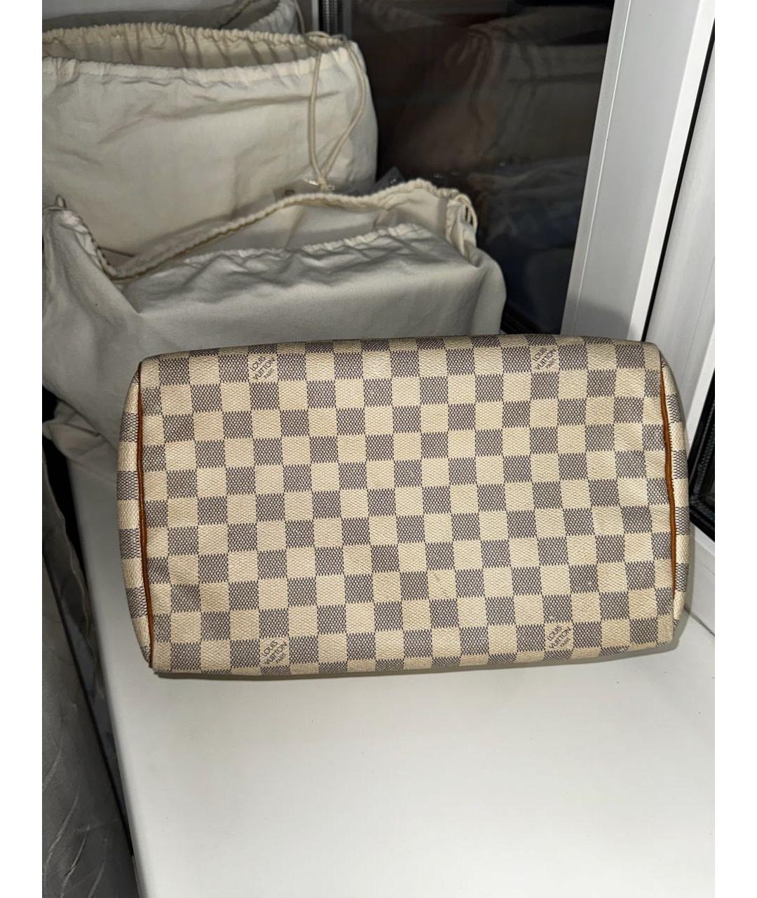 LOUIS VUITTON Белая кожаная сумка с короткими ручками, фото 8