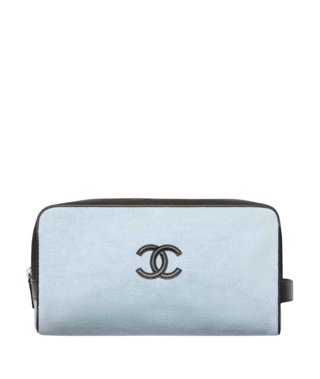 CHANEL Голубая тканевая косметичка, фото 1