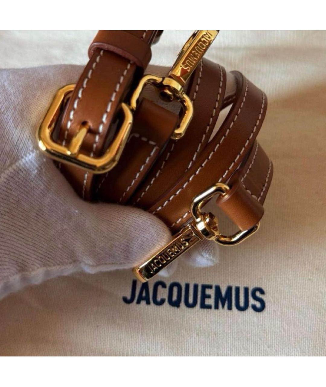 JACQUEMUS Коричневая кожаная сумка тоут, фото 6