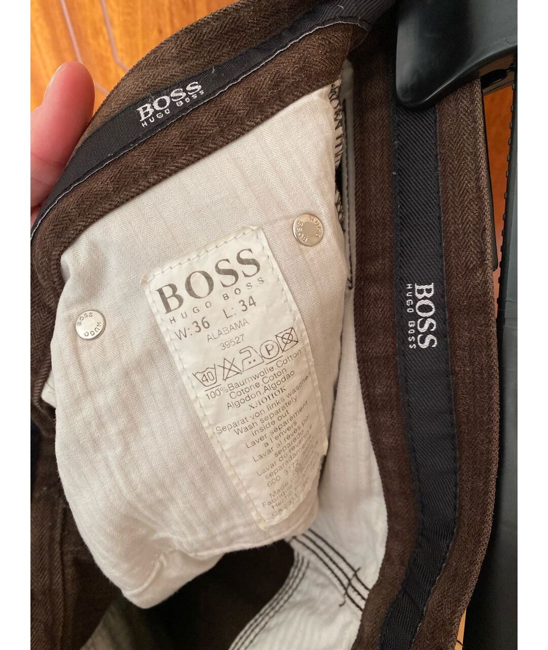 HUGO BOSS Коричневые хлопковые повседневные брюки, фото 5