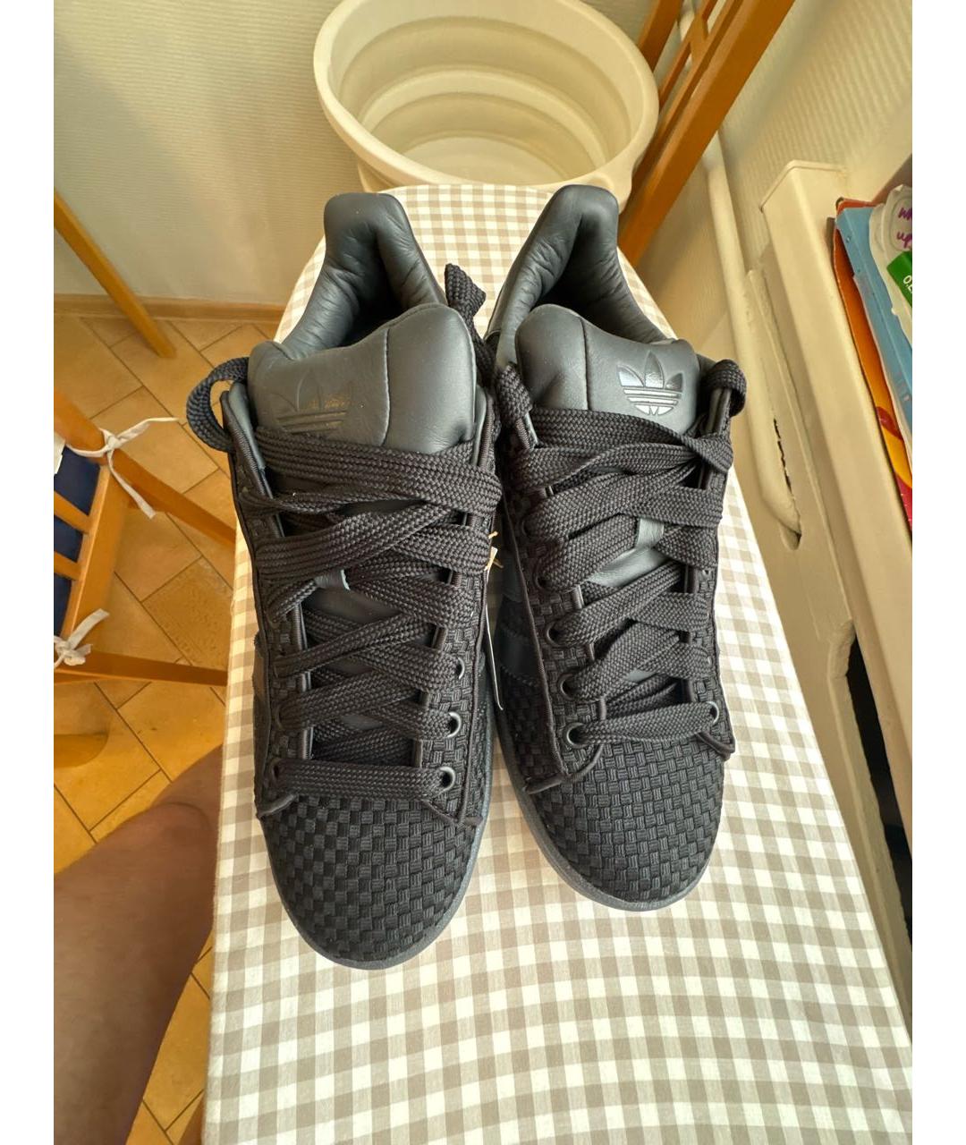 ADIDAS Черные текстильные низкие кроссовки / кеды, фото 2