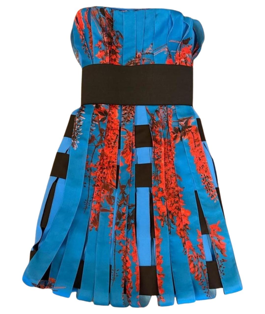 CHRISTIAN DIOR Мульти шелковое коктейльное платье, фото 1