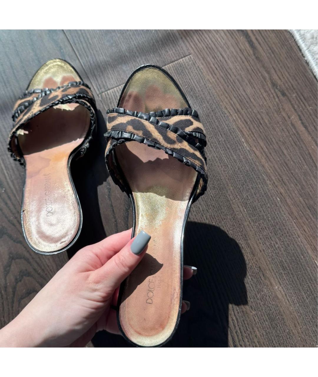DOLCE&GABBANA Мульти кожаные мюли, фото 3