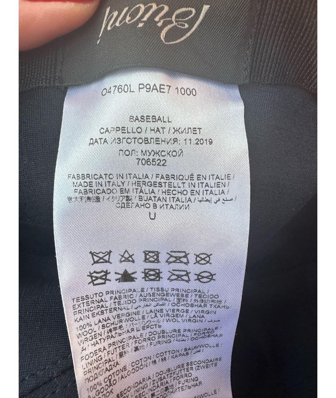 BRIONI Черная хлопковая кепка/бейсболка, фото 7