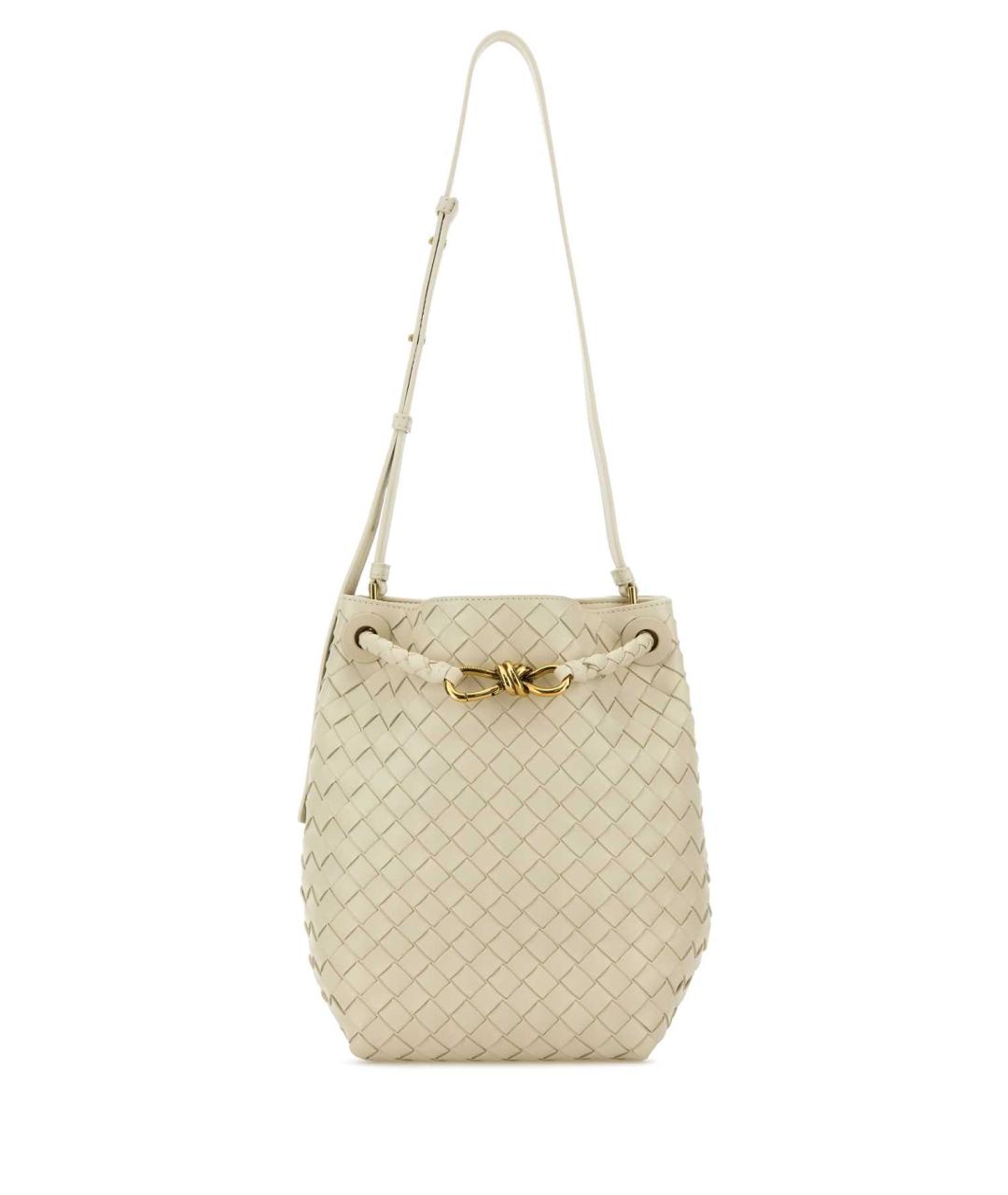 BOTTEGA VENETA Белая кожаная сумка с короткими ручками, фото 1