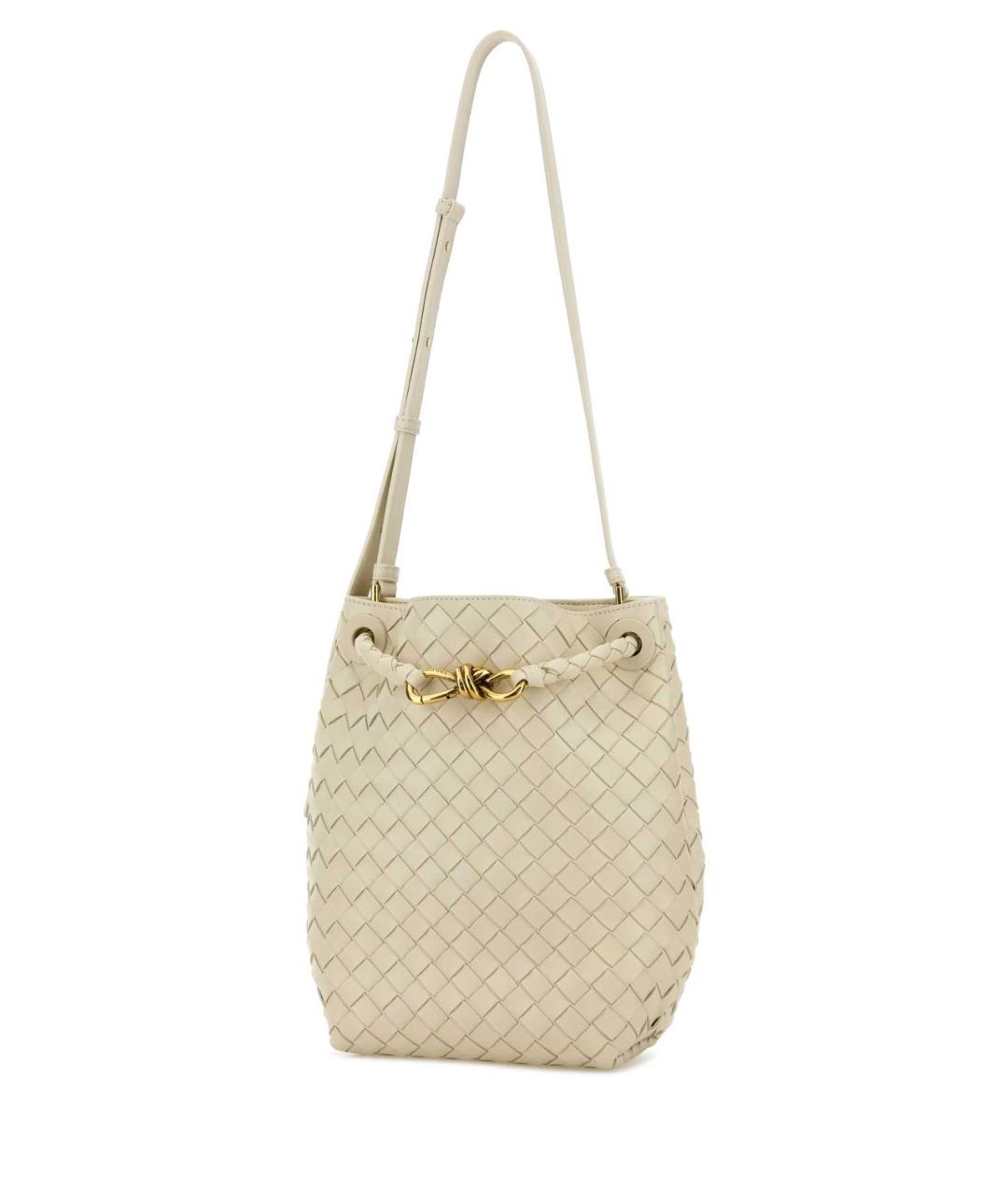 BOTTEGA VENETA Белая кожаная сумка с короткими ручками, фото 2
