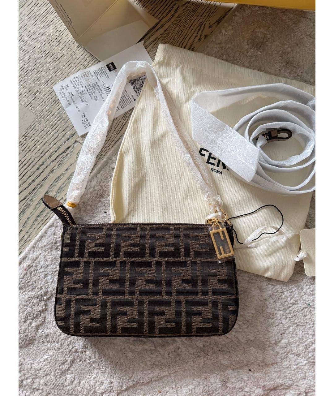 FENDI Коричневая сумка через плечо, фото 6