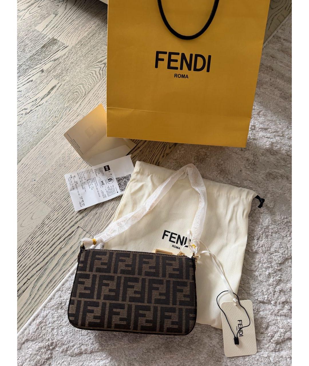 FENDI Коричневая сумка через плечо, фото 4