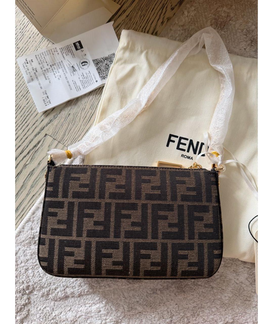 FENDI Коричневая сумка через плечо, фото 3
