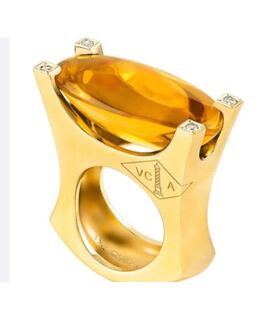 Кольцо VAN CLEEF & ARPELS Cocktail ring gold with citrine Van Cleef and Arpels