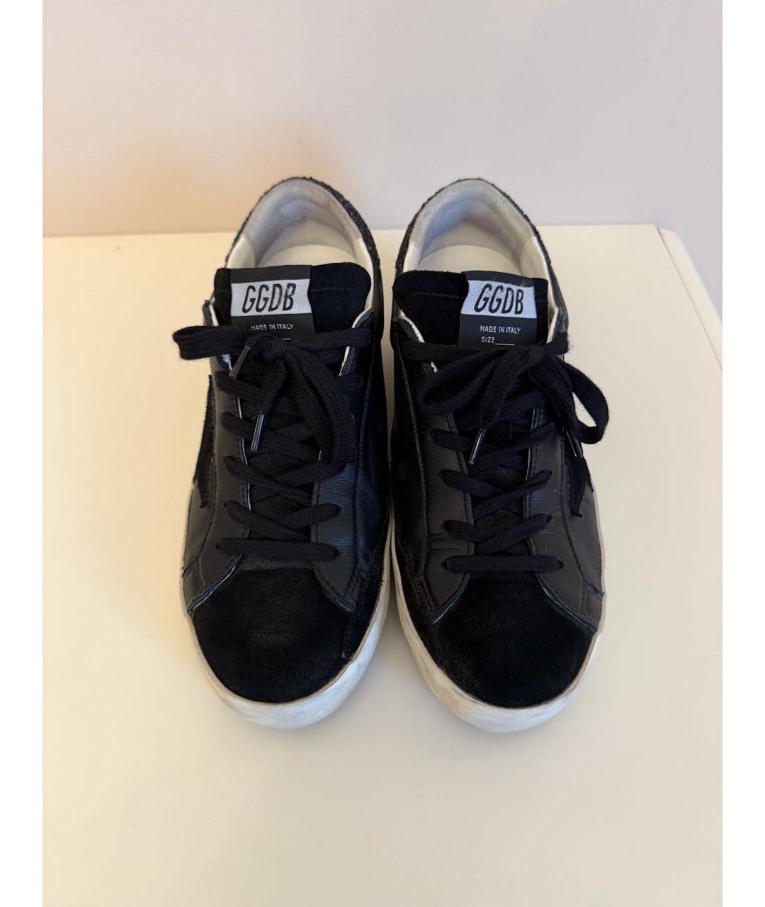 GOLDEN GOOSE DELUXE BRAND Черные кожаные кеды, фото 2