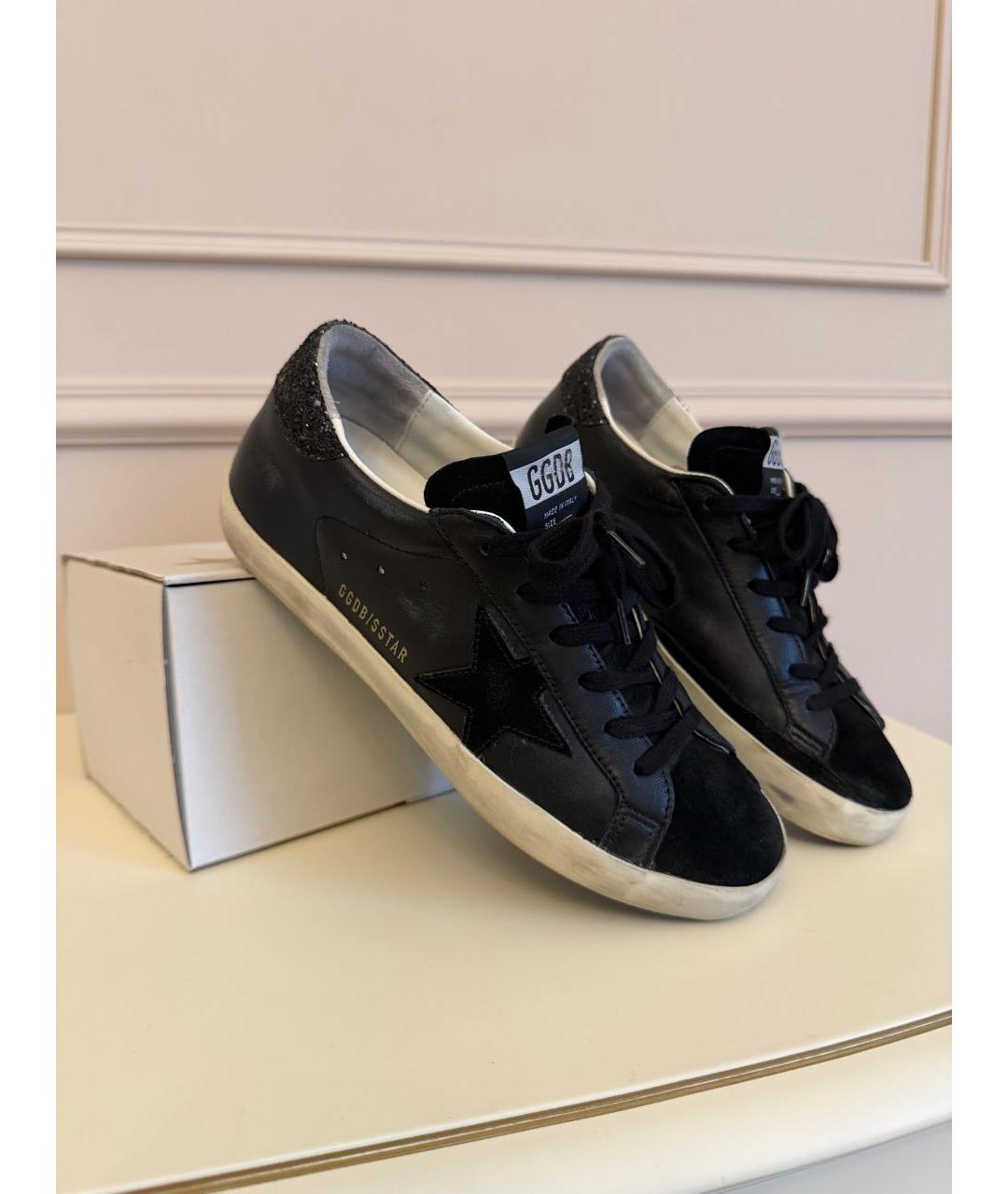 GOLDEN GOOSE DELUXE BRAND Черные кожаные кеды, фото 5