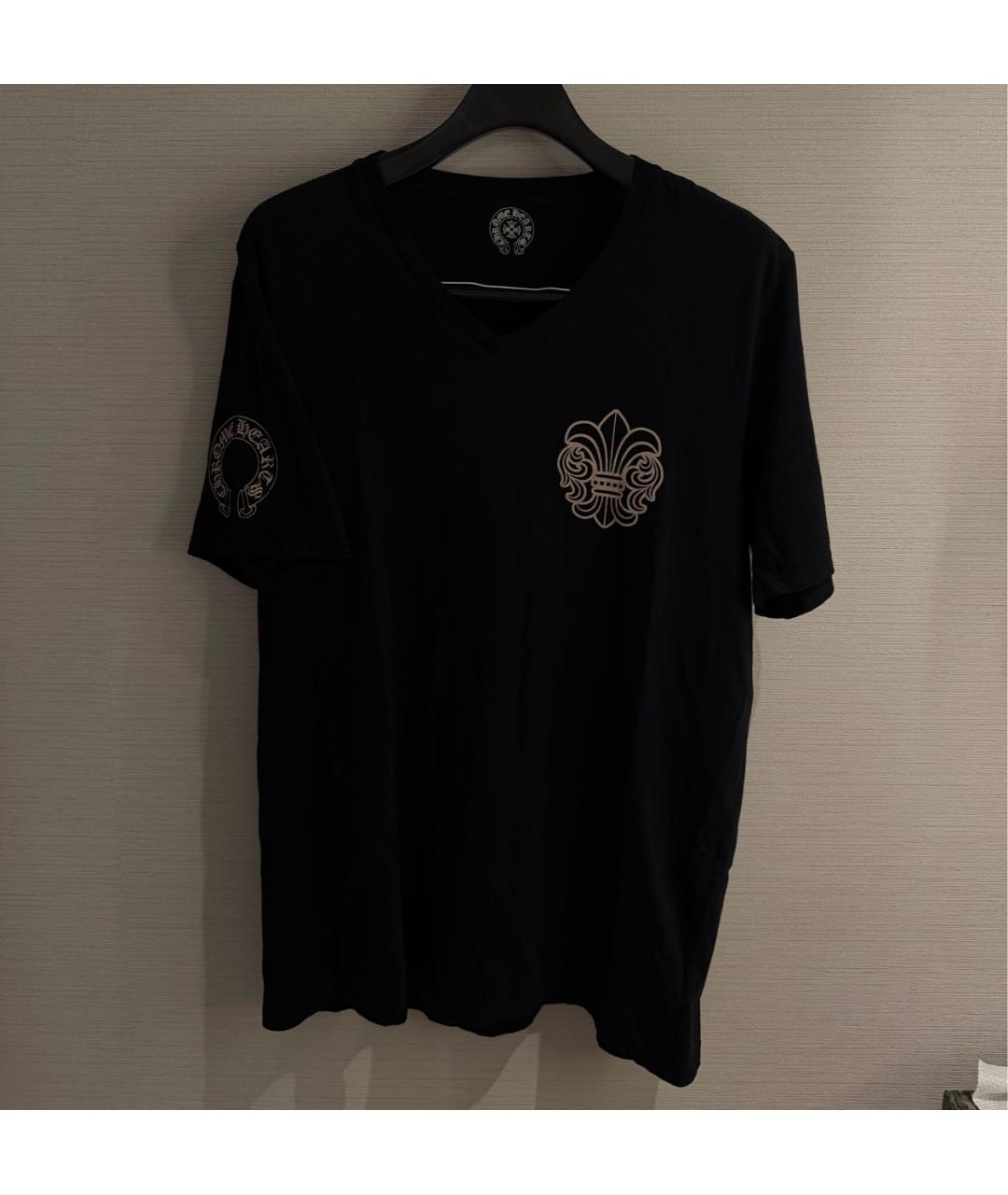 CHROME HEARTS Черная хлопковая футболка, фото 2